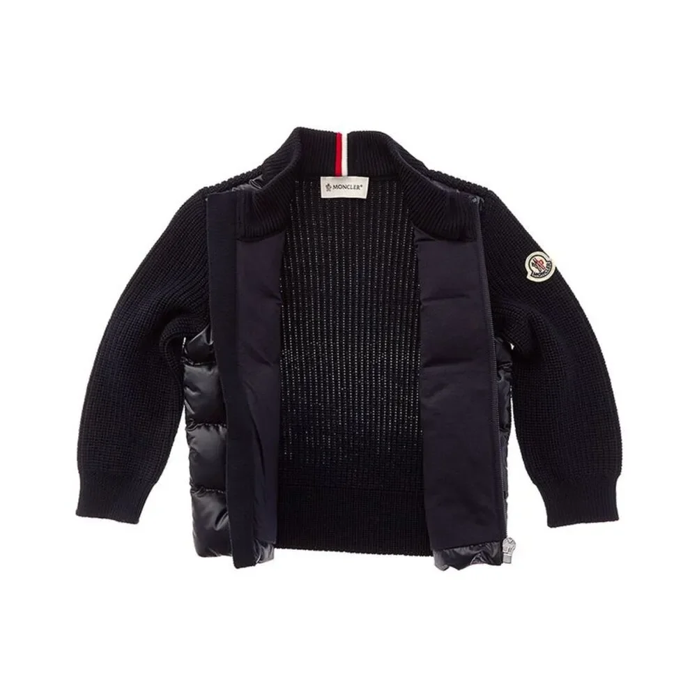 Moncler Girls Puffer Front Wool Down Jacket